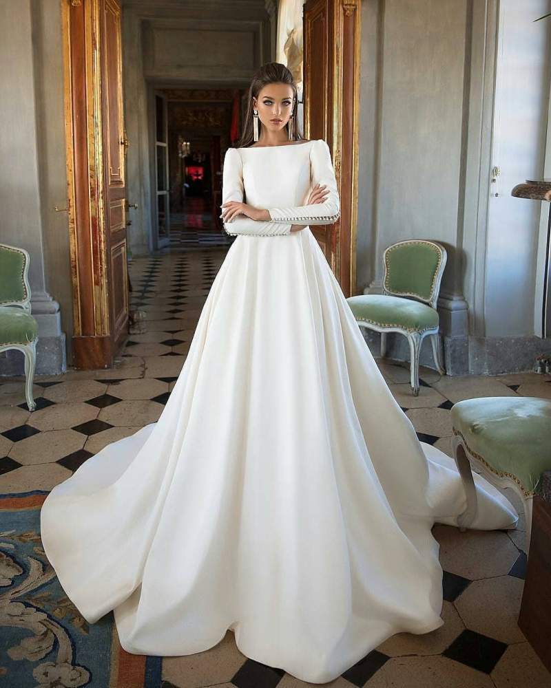 جدیدترین مدل لباس عروس آستین دار