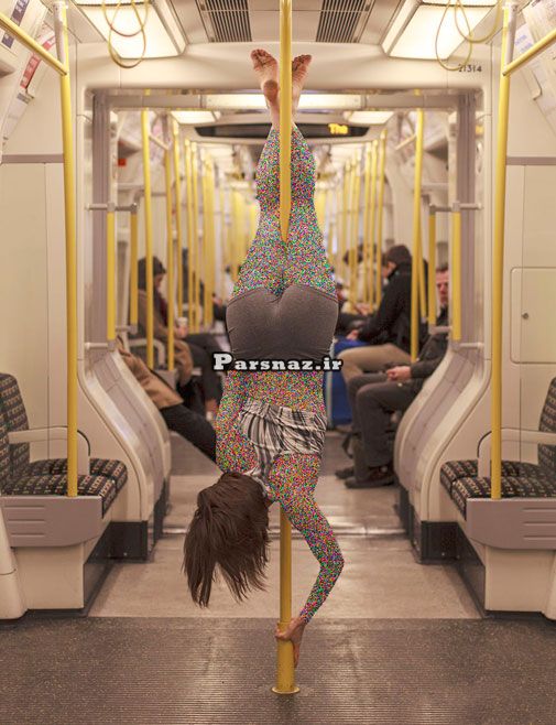 عکس های دیدنی رقص یک دختر در مترو