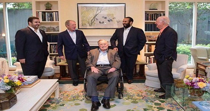 دیدار ولیعهد عربستان با «جرج بوش» پدر و پسر