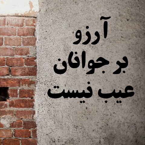 عکس نوشته آرزو بر جوان ها عیب نیست برای پروفایل