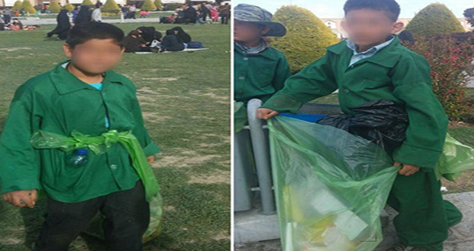 عکس/ سوء استفاده از کودکان کار توسط شهرداری یکی از استان ها!