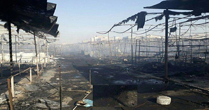 تصاویری از آتش‌سوزی گسترده در بازار روز کرج