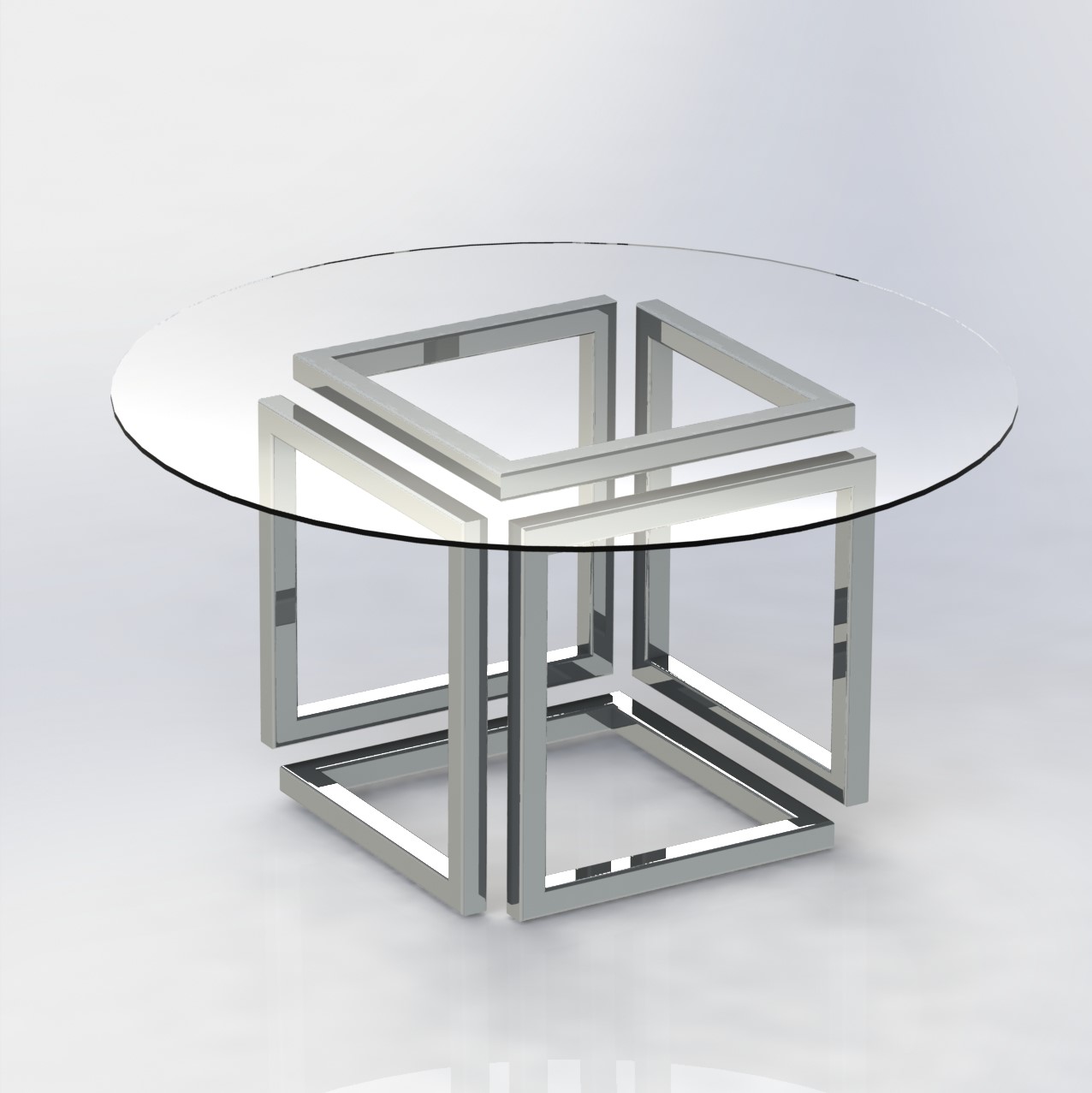مدل سه بعدی میز فلزی تمام جوش