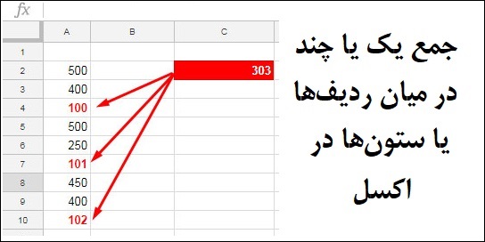 جمع یک یا چند در میان ردیف‌ها یا ستون‌ها در اکسل - ماکرو