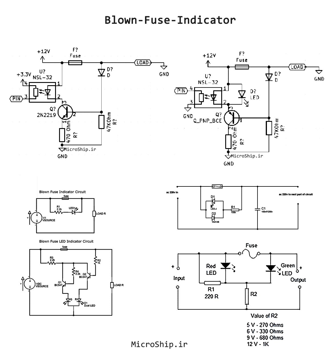 blown fuse indicator circuits