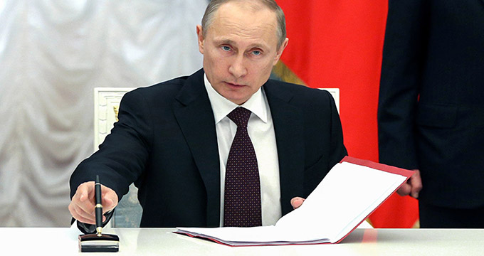 پوتین کنوانسیون رژیم حقوقی دریای خزر را تایید کرد