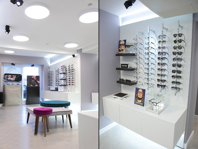 دکوراسیون داخلی منزل و طراحی مغازه عینک فروشی با چیدمان مناسب و حرفه ای