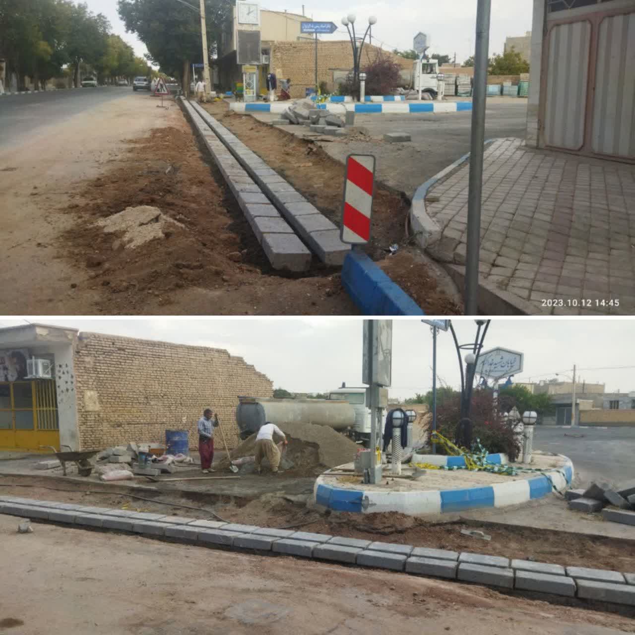عملیات کانیو گذاری و هدایت آب های سطحی تقاطع  خیابان امام خمینی(ره) و خیابان شهید خداکرم