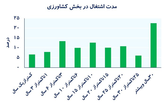 بررسی‌های اقتصادی- مدت اشتغال در بخش کشاورزی