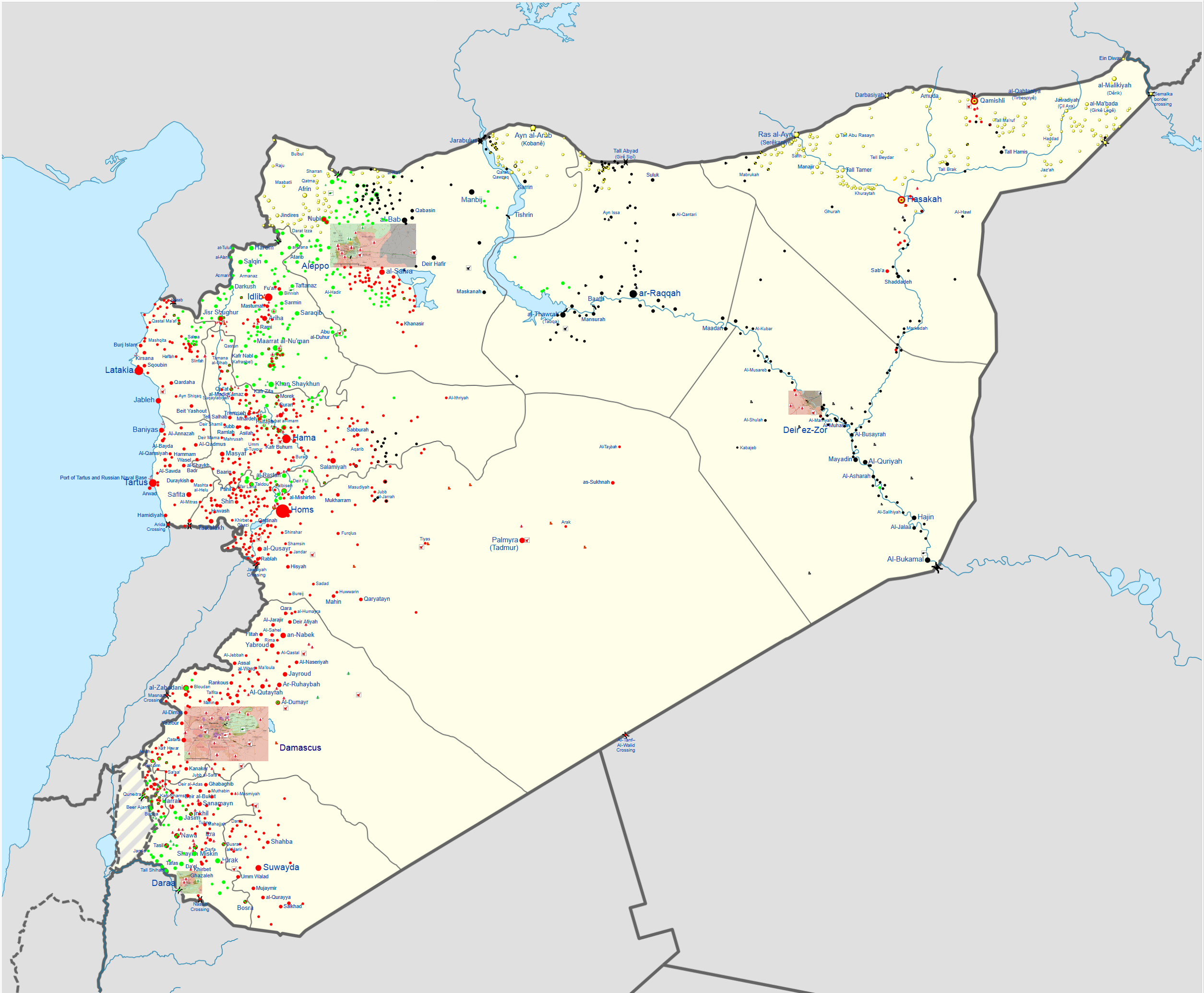 نقشه ی فعالیت های داعش در عراق و سوریه