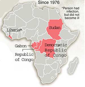 نقشه پراکندگی ابولا