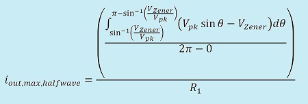 معادله ی نهایی برای یکسوسازی نیم موج