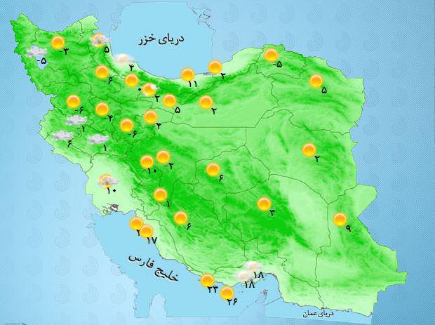 آب و هوای ایران روز چهارشنبه