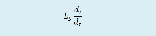 بیان ریاضی دامنه ی ولتاژ گذرا بر اثر تغییر جریان گذرنده از یک خودالقا
