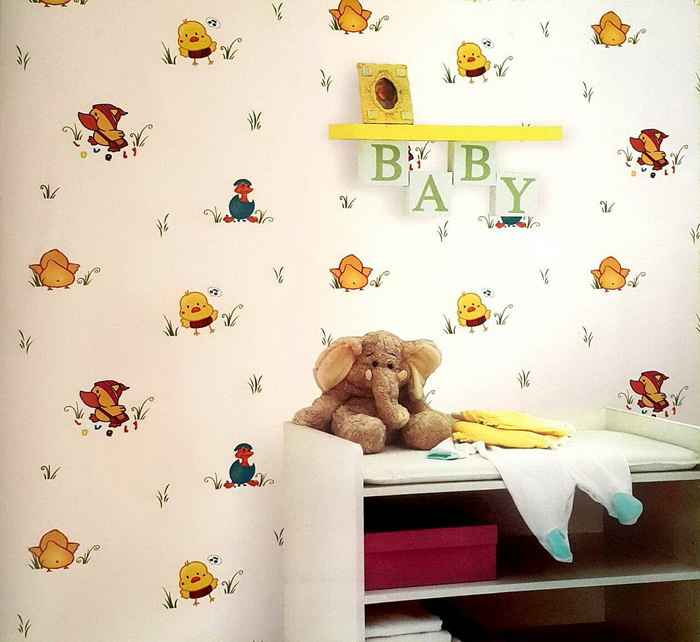کاغذ دیواری اتاق کودک طرح جوجه