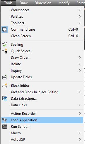 لود اپلیکیشن در اتوکد کلاسیک