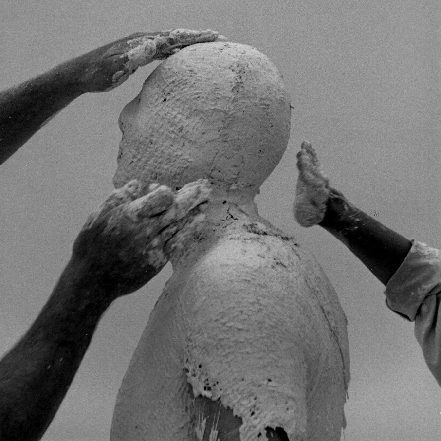 Antony Gormley studio views (one of Antony's head covered in plaster