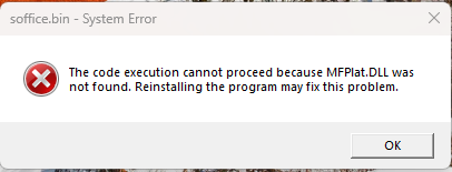 خطا در هنگام اجرای لیبرهآفیس پس از نصب نسخه ۲۶.۲
