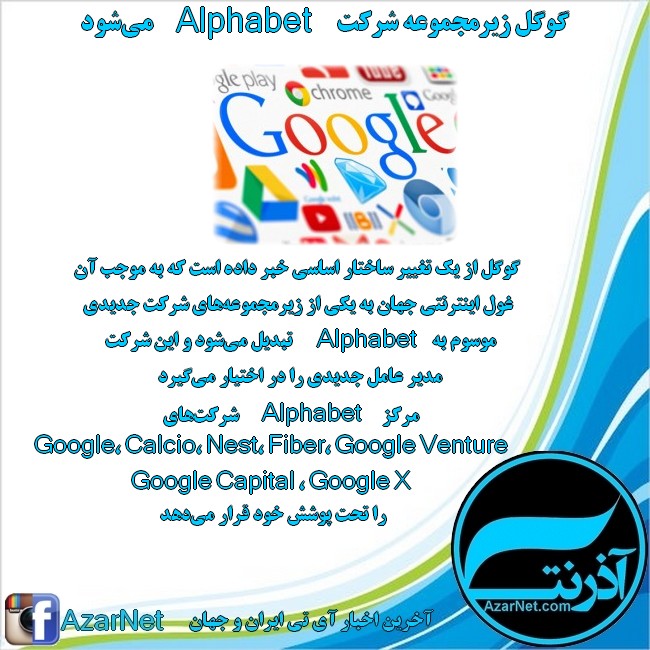 گوگل زیرمجموعه شرکت Alphabet می‌شود