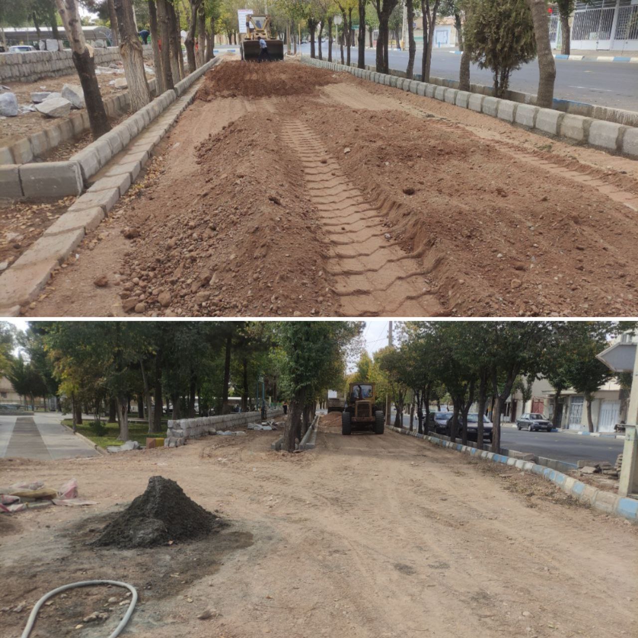زیرسازی و تعریض خیابان امام خمینی (ره) ضلع شمالی شهرداری