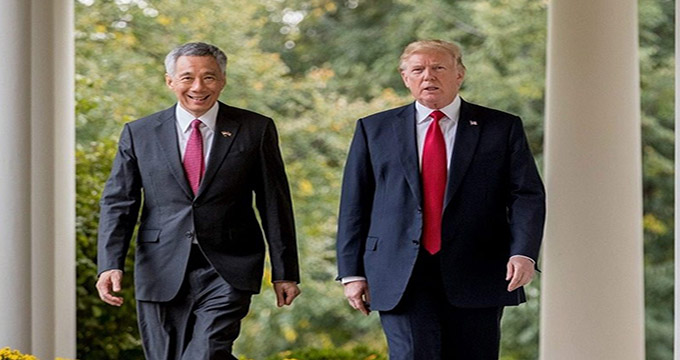 رئیس جمهوری آمریکا وارد سنگاپور شد