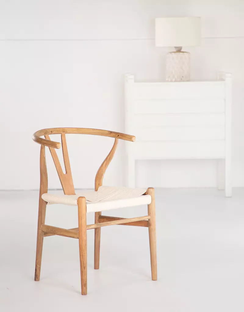صندلی چوبی ویشبون مدل بافت