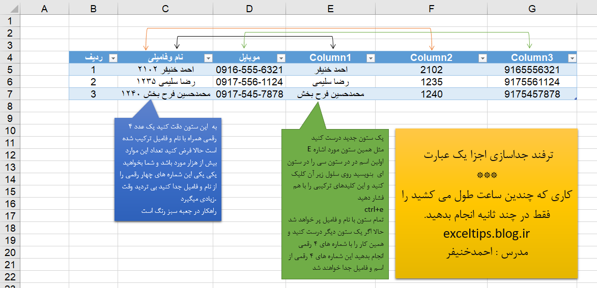 جداسازی اجزا یک عبارت بصورت خودکار