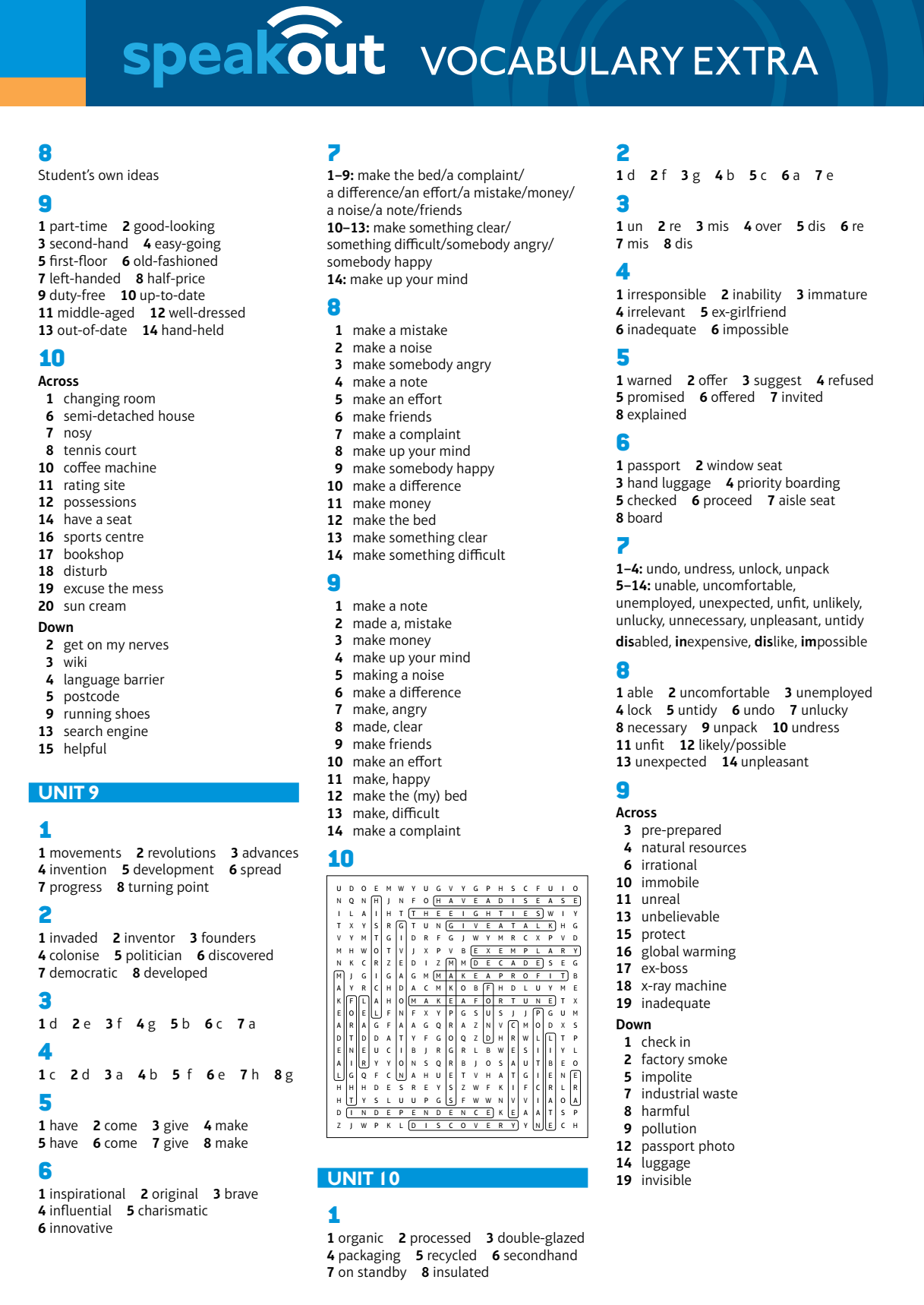 Speakout Intermediate Vocabulary Extra Answer Key A New Language