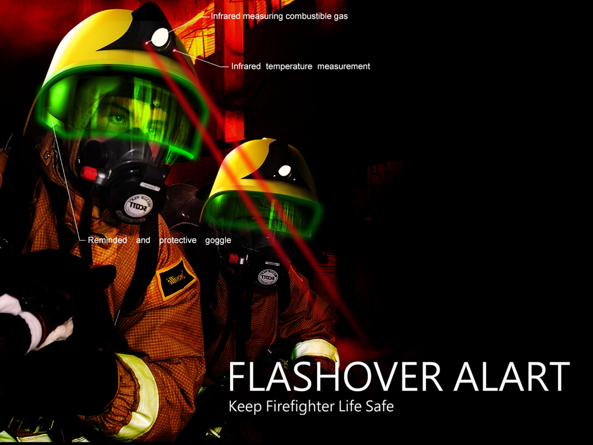 کلاه ایمنی آتش نشانان با تکنولوژی هشدار وقوع فلش آور
