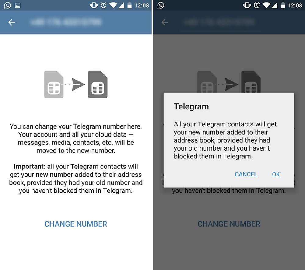تغییر شماره تلفن همراه در تلگرام