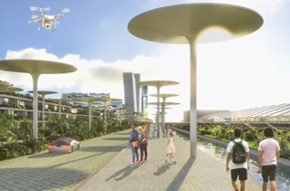 شهر جنگل هوشمند کنفان استفان بوئری Architetti از فضای سبز و فناوری استفاده می کند
