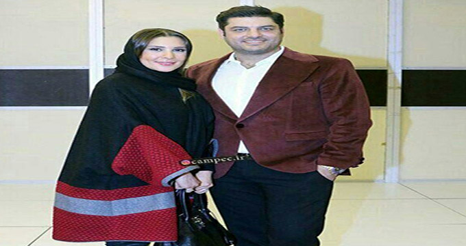 سام درخشانی در کنار همسرش عسل امیرپور