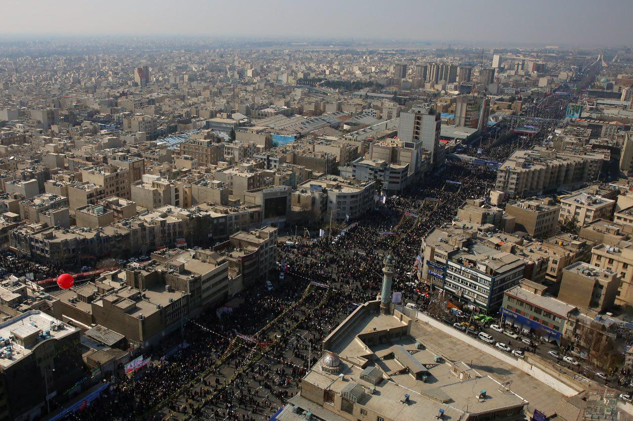 تصویر نمای هوایی از راهپیمایی 22 بهمن 