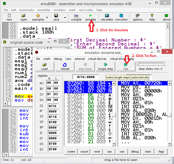 assembly language programming 8086 software download