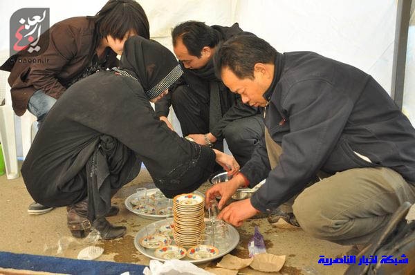 موکب چینی های بودایی برای خدمت به زائران پیاده امام حسین