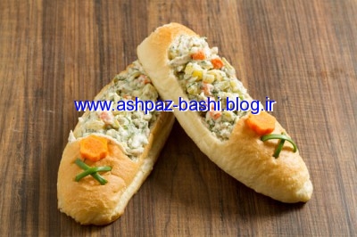 آموزش تزیین سالاد در نان