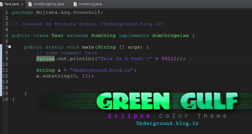 Green Gulf Eclipse Color Theme