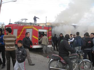 آتش سوزی ایستگاه صلواتی در شهر زاویه