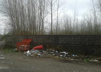 زباله‌های رها شده در حاشیه خیابان روستای چاپارخانه