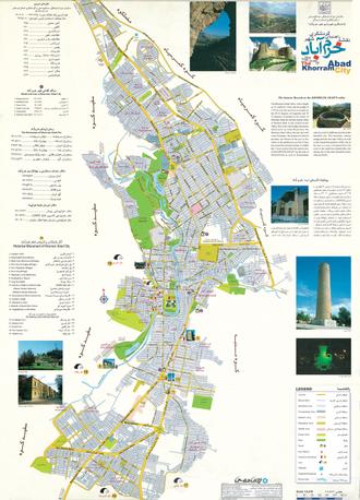 نقشه راهنمای گردشگری شهر خرم آباد