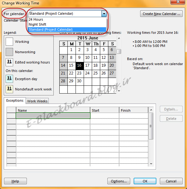 Change Working Time Window