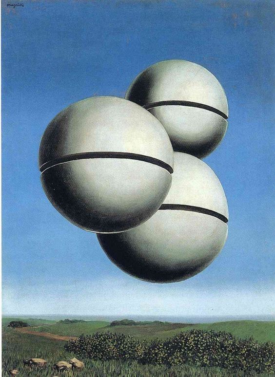 Painting Evoking the mysterious by Rene Magritte