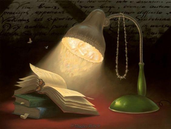 چراغ در حال مطالعه، ولادیمیر کوش - Reading Lamp, Vladimir Kush
