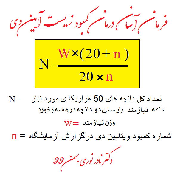 فرمول درمان کمبود ویتامین د دکتر نادر نوری