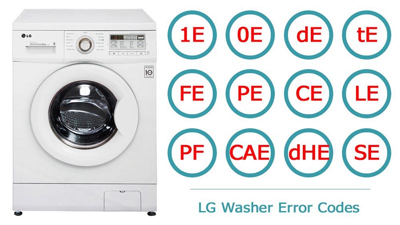 ارور ها کدهای خطای ماشین لباسشویی ال جی