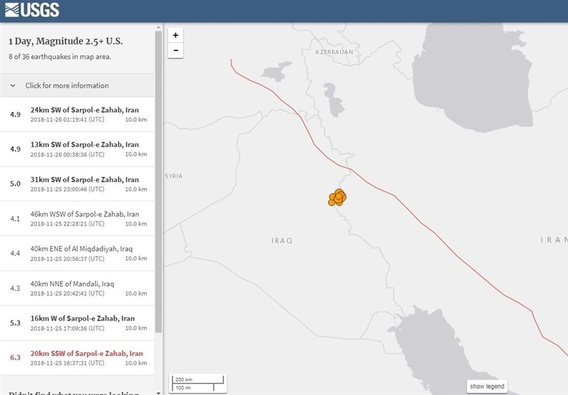 گزارش مرکز لرزه‌نگاری آمریکا از زلزله اخیر در کرمانشاه