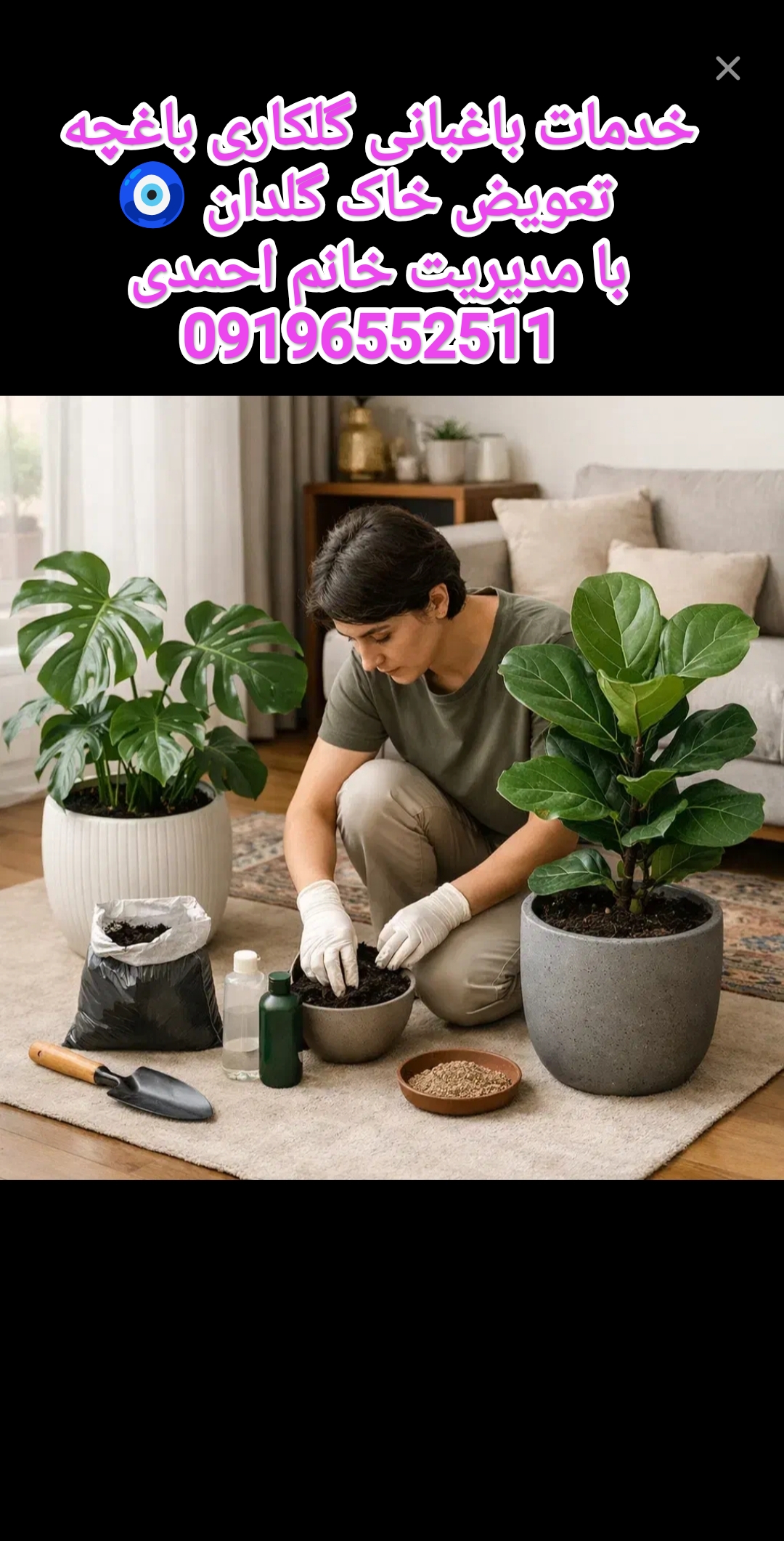 باغبانی و سمپاشی 09196552511مدیریت خانم احمدی