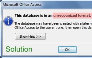 حلال Database Unrecognized Format در Access 2007
