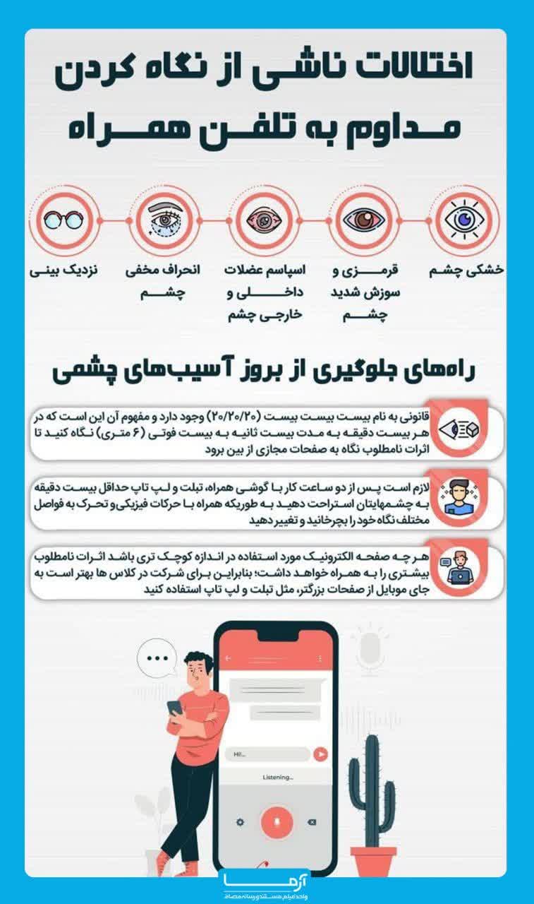 اختلالات ناشی از نگاه کردن مداوم به تلفن همراه