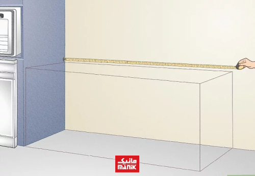 فضایی که کابینت ها قرار است را اندازه گیری کنید.